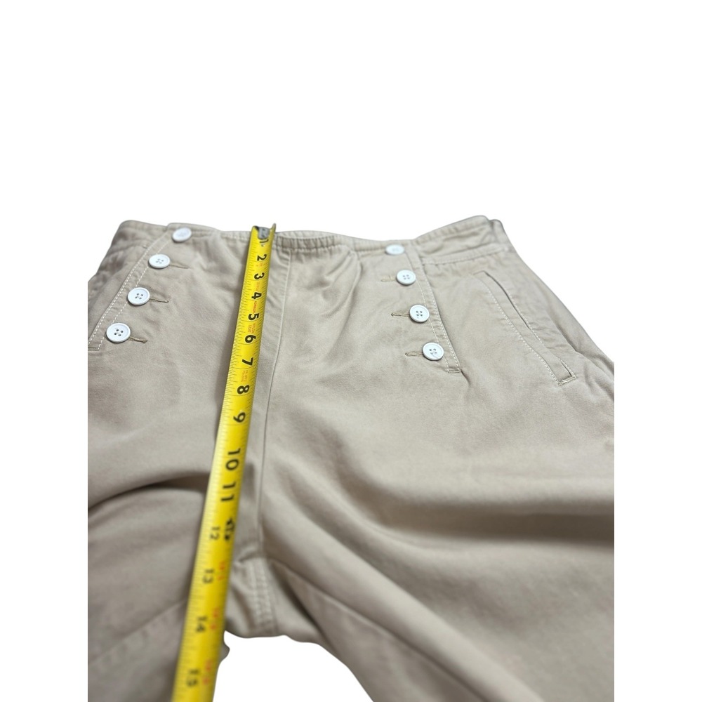 Talbots Khaki Sailor Crop Pants Wide Leg Chino Button Front Size 14 - Picture 8 of 9